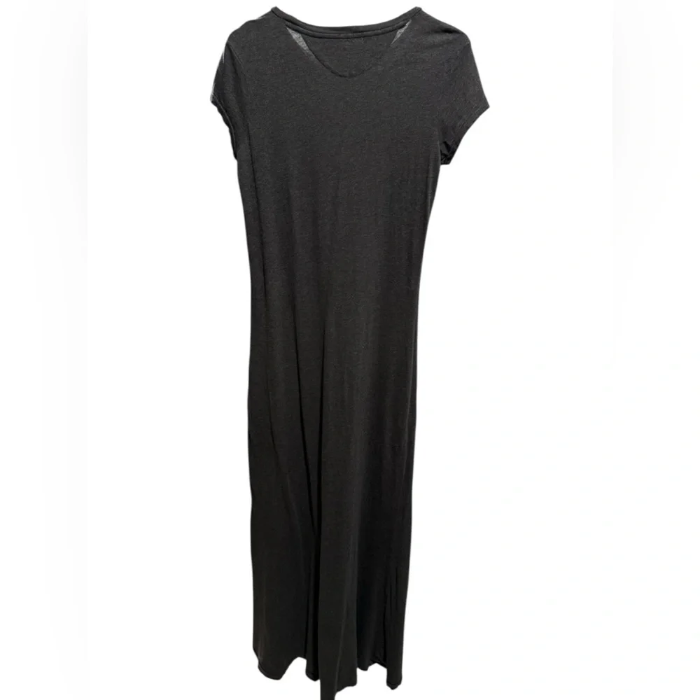 Polo Ralph Lauren Cotton Maxi Dress Charcoal Gray with Purple Logo Womens Small - Picture 5 of 6